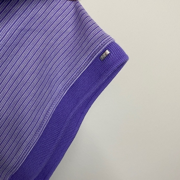 Calvin Klein Men's Purple Horizontal Stripe Short Sleeve Polo Shirt Size XXL - Picture 4 of 12